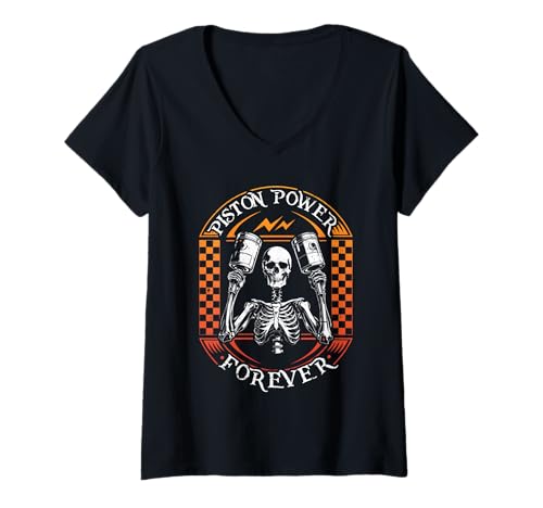 Damen Petrolhead Auto Tuning Motorsport Piston Power Forever T-Shirt mit V-Ausschnitt Damen Petrolhead Auto Tuning Motorsport Piston Power Forever T-Shirt mit V-Ausschnitt von Auto Tuning Driften Mechaniker Mechatroniker