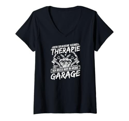 Damen Automechaniker Garage Handwerker Vatertag für Papa T-Shirt mit V-Ausschnitt Damen Automechaniker Garage Handwerker Vatertag für Papa T-Shirt mit V-Ausschnitt von Auto Werkstatt Motive Mechatroniker