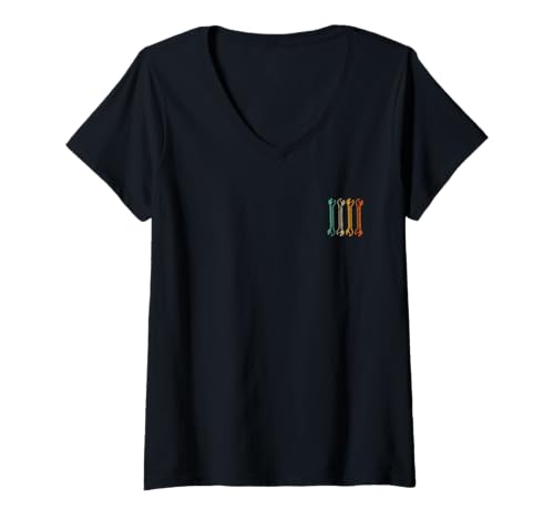 Damen Vintage Handwerker Mechaniker T-Shirt mit V-Ausschnitt Damen Vintage Handwerker Mechaniker T-Shirt mit V-Ausschnitt von Auto Werkstatt Motive Mechatroniker