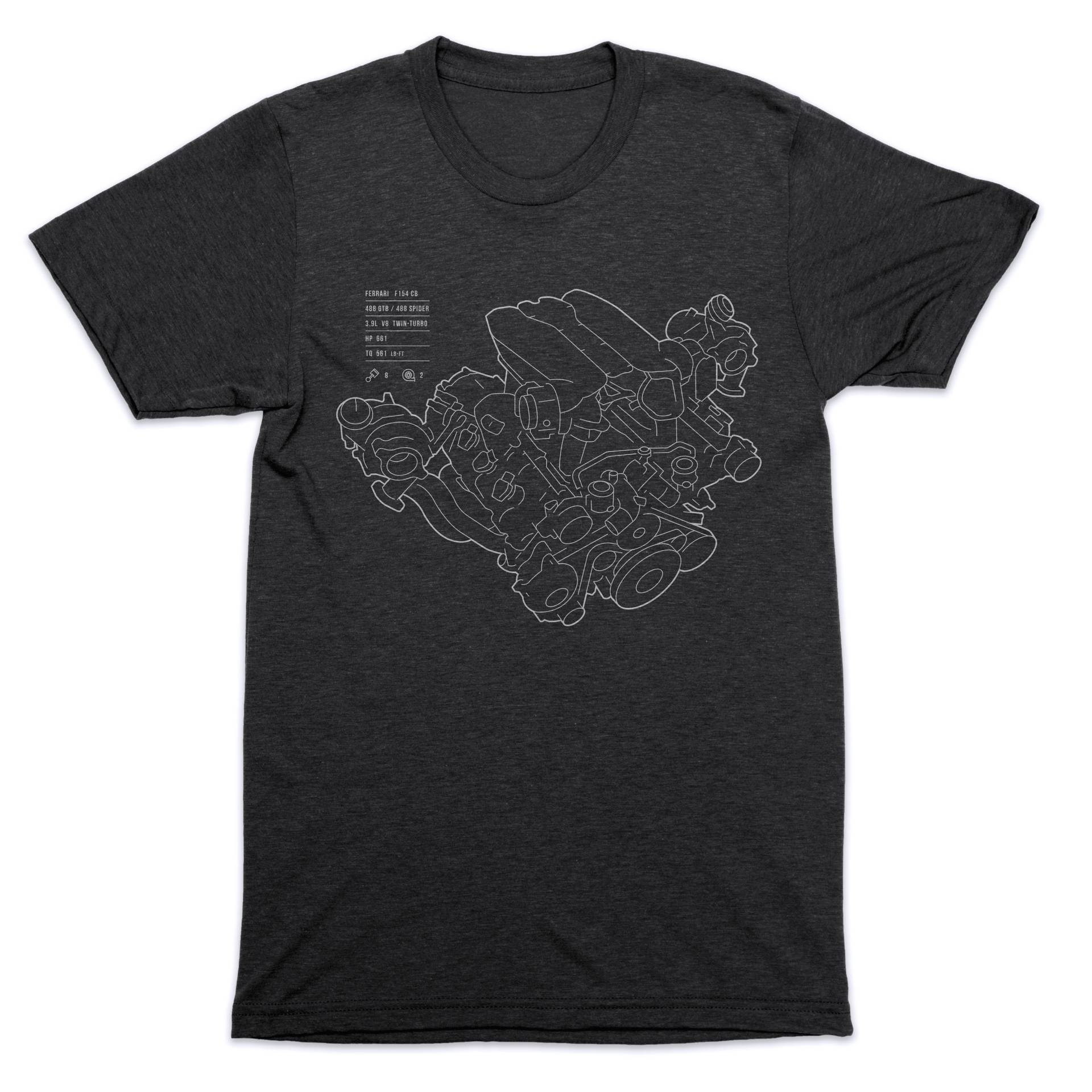 Ferrari 488 Gtb/Spider Motor T-Shirt Ferrari 488 Gtb/Spider Motor T-Shirt von AutoAdict