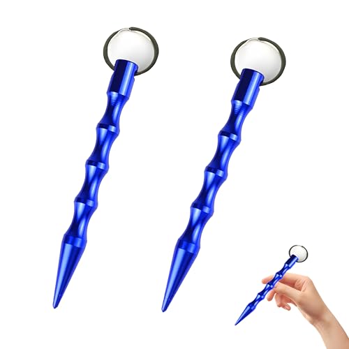 2 Stück Selbstverteidigung Kubotan Schlagring Waffen Legal Notfall,Legale Waffen zur Selbstverteidigung Verteidigungs Waffen,Keychain Kubotan Schlüsselanhänger Selbstverteidigung,Defence (Blau) von AutoPrevails