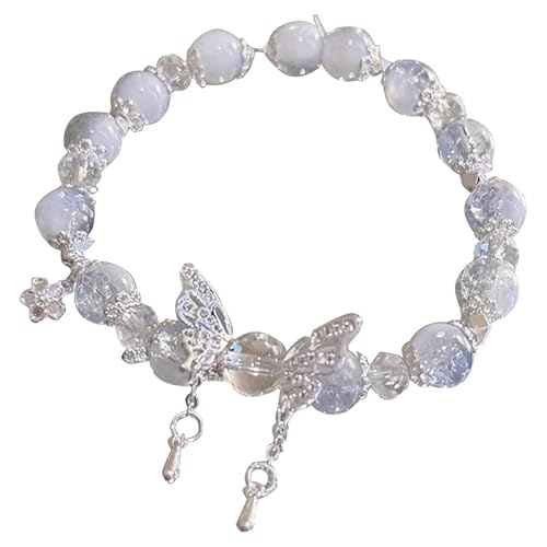 AutoPrevails Armband Für Damen Perlenset Cool Bracelet Love And Deepspace Zayne Planets Snowflakes Pendant Beaded Bracelets For Modeschmuck Für Damen (Silber-Weiß) von AutoPrevails