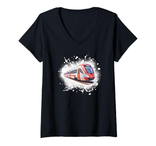 Damen Schnellzug - S-Bahn T-Shirt mit V-Ausschnitt Damen Schnellzug - S-Bahn T-Shirt mit V-Ausschnitt von AutoShirt