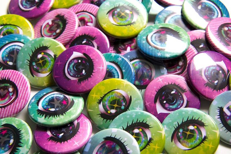 3, 8 cm Shoujo Augen Knöpfe - 5Er Set von Autoloot