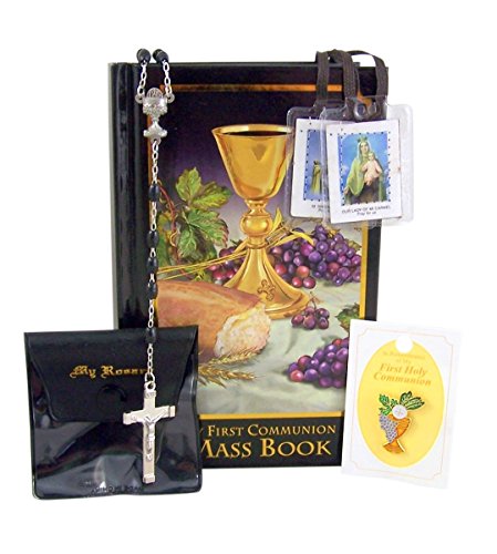 My First Communion Set mit Body of Christ Mass Buch, Rosenkranz und Etui, Anstecknadel und Scapular My First Communion Set mit Body of Christ Mass Buch, Rosenkranz und Etui, Anstecknadel und Scapular von Autom