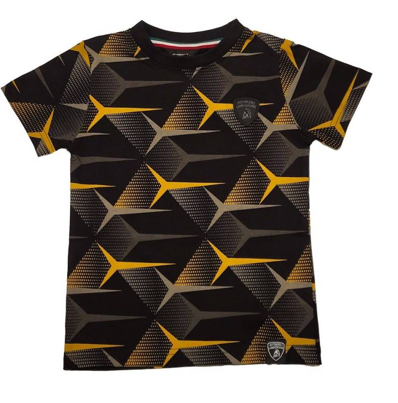 Automobili Lamborghini Kids Print-Shirt Automobili Lamborghini KIDSwear T-Shirt Logo schwarz faded all-over von Automobili Lamborghini Kids