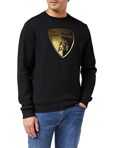 Automobili Lamborghini Herren Felpa Slashed Logo Pullover, Schwarz, Large von Lamborghini