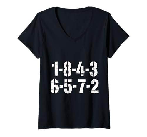 Damen V8 Engine Firing Order 18726543 Achtzylinder Tuning Auto T-Shirt mit V-Ausschnitt Damen V8 Engine Firing Order 18726543 Achtzylinder Tuning Auto T-Shirt mit V-Ausschnitt von Automotive V8 Muscle Car Engine