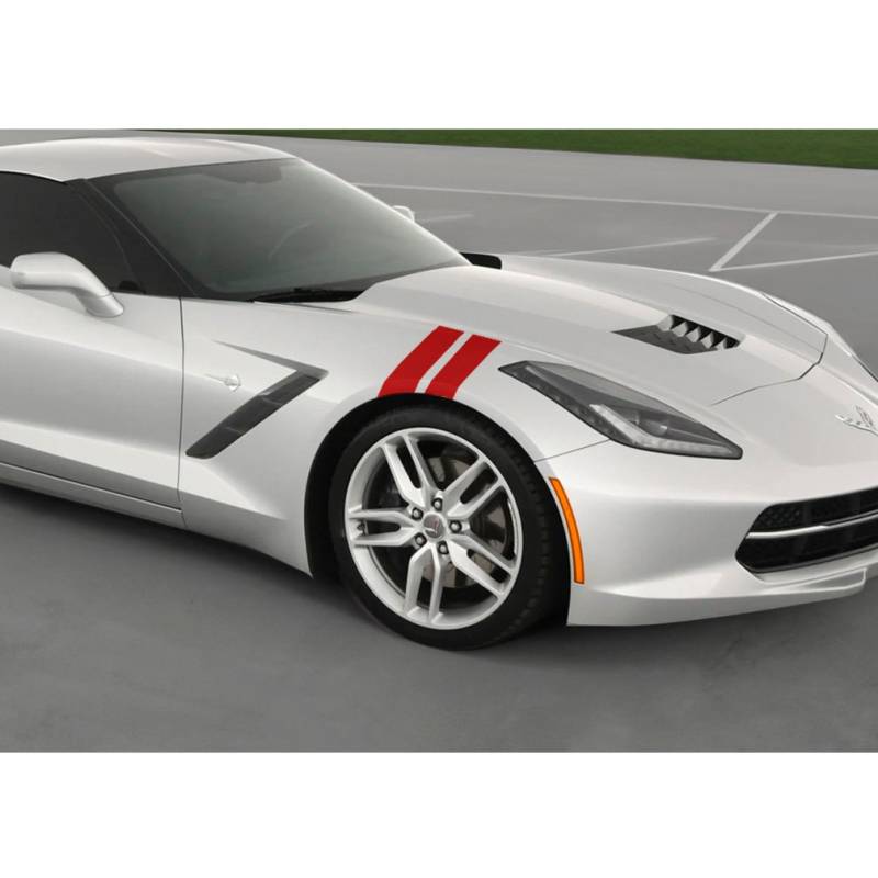 Chevy Corvette 4 "Dual Fender Stripe Hash Mark Streifen Aufkleber Grafikkit - Mehrere Farben Erhältlich von AutomotiveAuthority