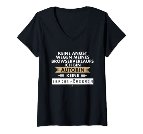 Damen Lustiges Autorin Spruch Schreiberin Schriftstellerin T-Shirt mit V-Ausschnitt Damen Lustiges Autorin Spruch Schreiberin Schriftstellerin T-Shirt mit V-Ausschnitt von Autorin Geschenke