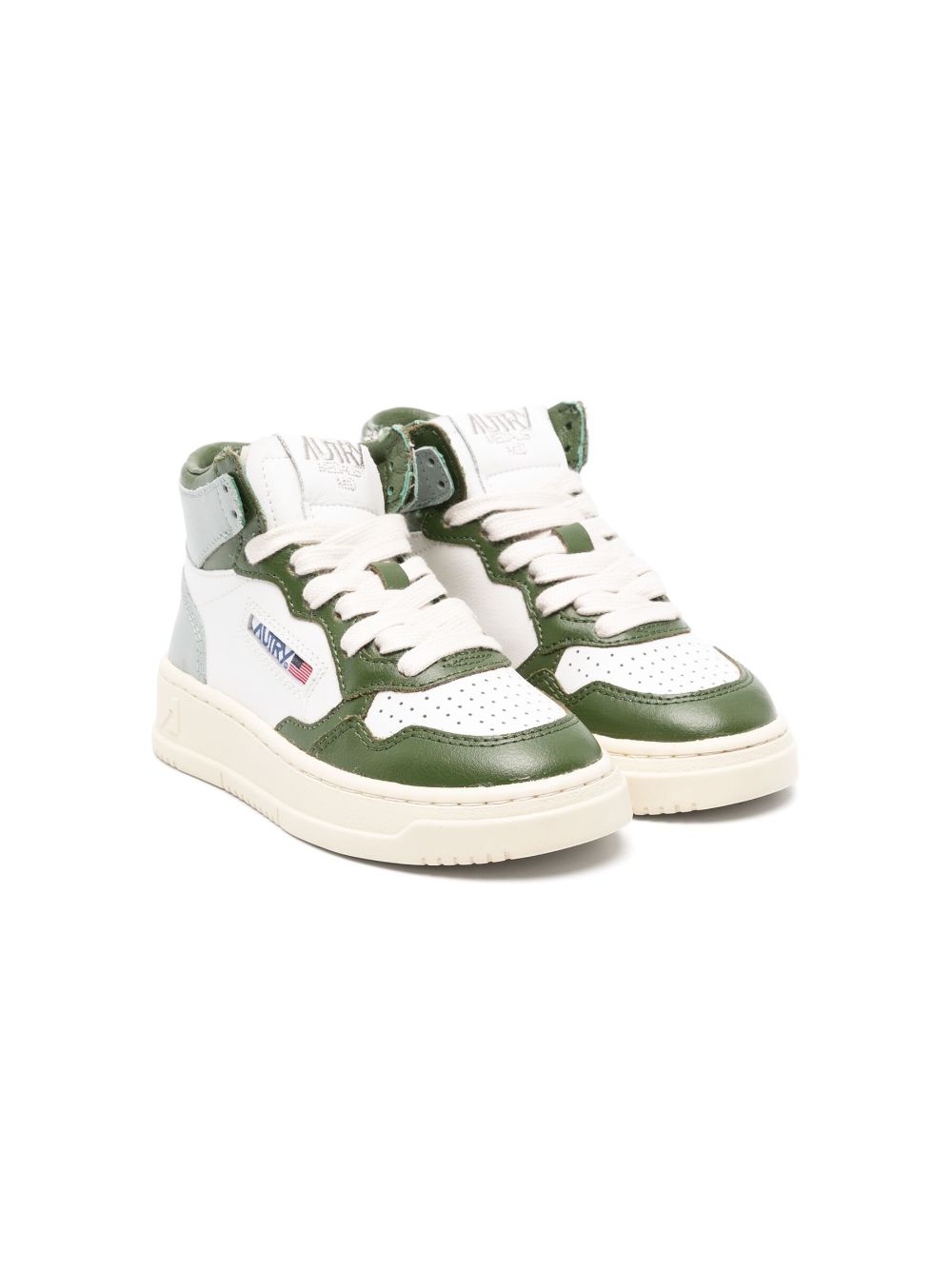 Autry Kids High-Top-Sneakers mit Kontrasteinsätzen - Grün von Autry Kids