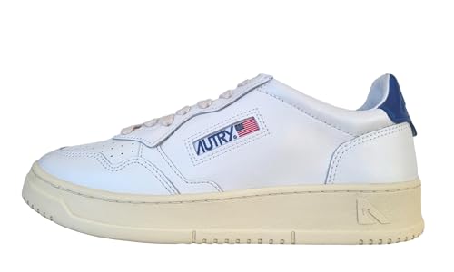 AUTRY AULM LL63 Unisex-Sneakers aus Leder, Weiß und Blau, Weiß Blau schillernd, 37 EU von Autry