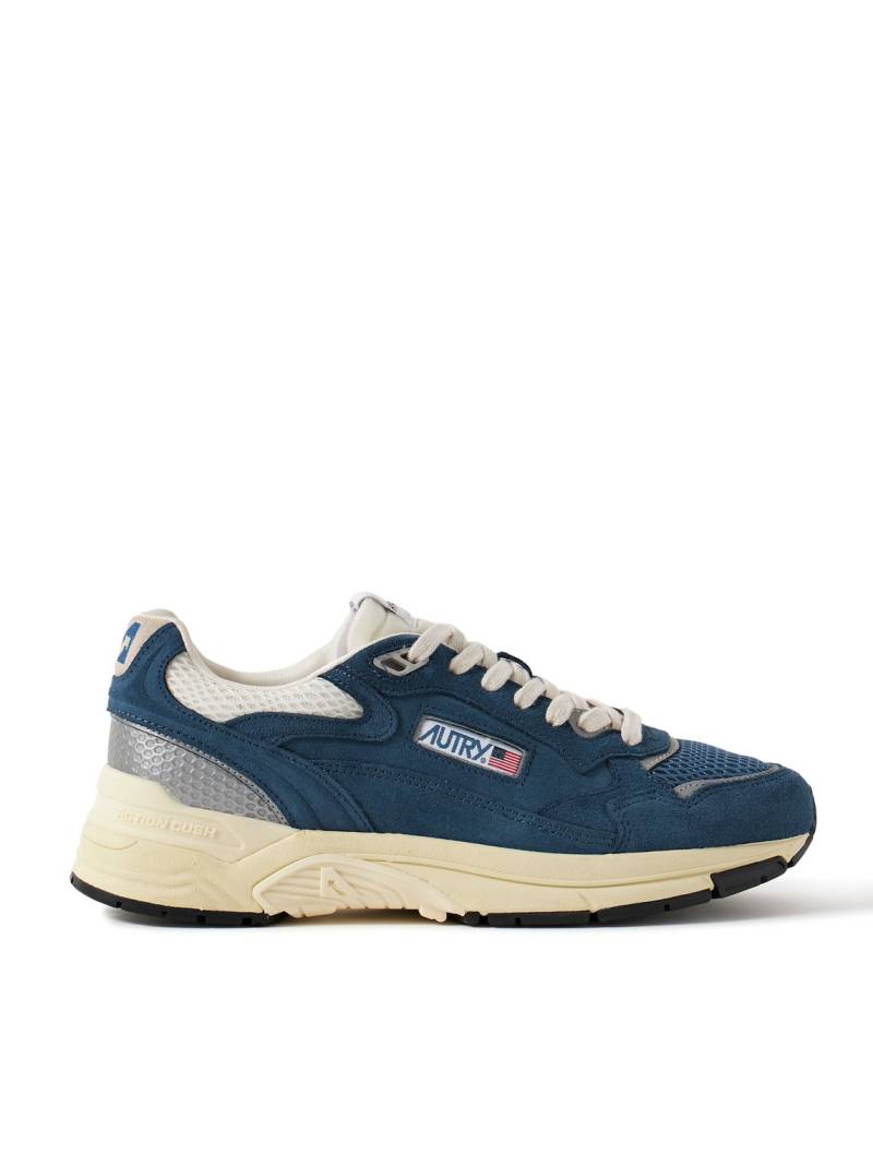 Autry - Hyperway Leather-Trimmed Suede and Mesh Sneakers - Men - Blue - EU 45 von Autry