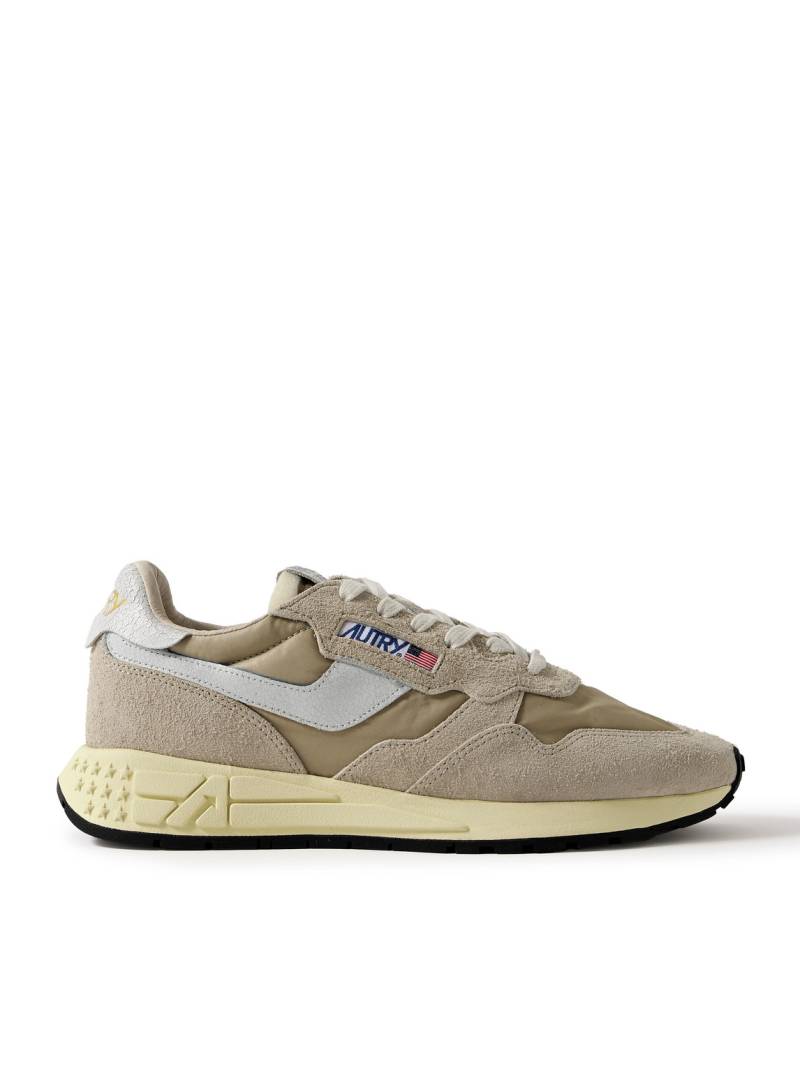 Autry - Reelwind Low Cracked-Leather Trimmed Suede and Shell Sneakers - Men - Brown - EU 41 von Autry