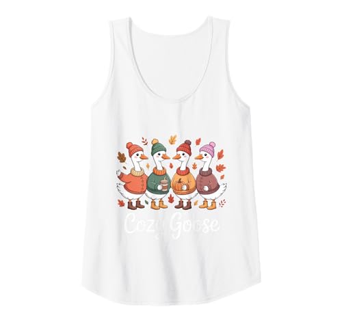 Damen Funny Full Time Goose Autumn Fall Cozy Goose Tank Top Damen Funny Full Time Goose Autumn Fall Cozy Goose Tank Top von Autumn Animal Coffee Lover Goose Fall Vibe