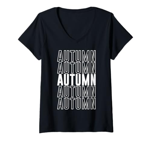 Damen Herbst T-Shirt mit V-Ausschnitt Damen Herbst T-Shirt mit V-Ausschnitt von Autumn Apparel