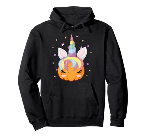 Men Women Kids Groovy Pumpkin Unicorn Boo Spooky Halloween Pullover Hoodie von Autumn Costumes Halloween Tee Girls Unicorn Lovers