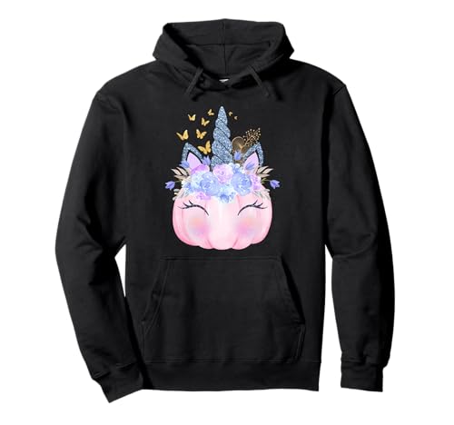Men Women Kids Pink Pumpkin Unicorn Boo Spooky Halloween Pullover Hoodie von Autumn Costumes Halloween Tee Girls Unicorn Lovers