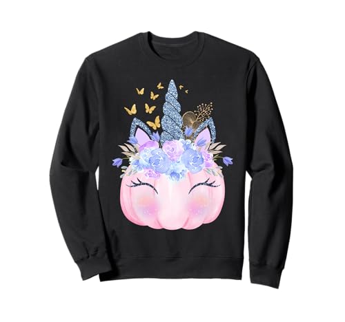 Men Women Kids Pink Pumpkin Unicorn Boo Spooky Halloween Sweatshirt von Autumn Costumes Halloween Tee Girls Unicorn Lovers