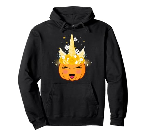 Men Women Kids Spooky Halloween Groovy Pumpkin Unicorn Boo Pullover Hoodie von Autumn Costumes Halloween Tee Girls Unicorn Lovers