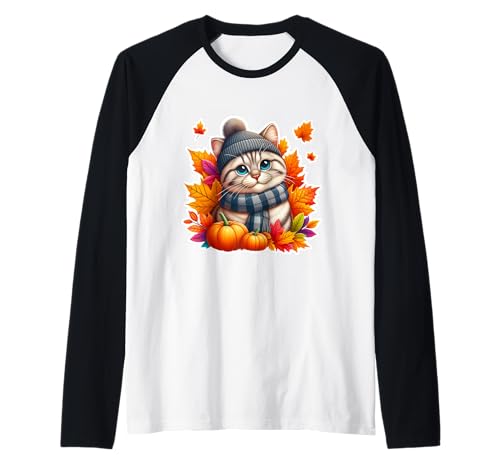 Herbst Herbst American Kurzhaar Katzenbesitzer Thanksgiving Mama Raglan von Autumn Fall American Shorthair Cat Owner Products