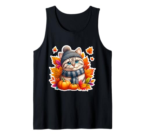 Herbst Herbst American Kurzhaar Katzenbesitzer Thanksgiving Mama Tank Top von Autumn Fall American Shorthair Cat Owner Products