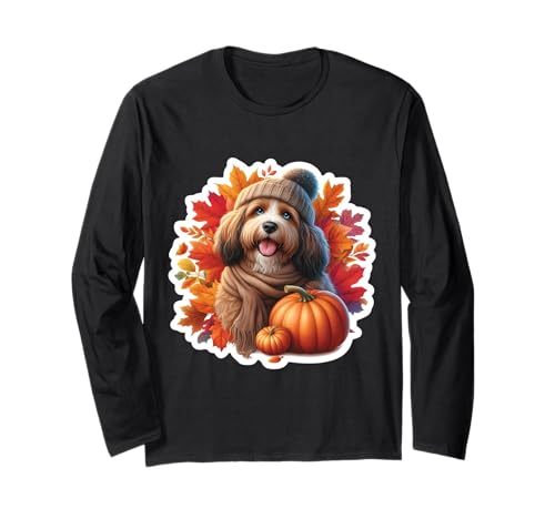 Herbst Herbst Barbet Hundebesitzer Thanksgiving Mama Papa Kürbis Langarmshirt von Autumn Fall Barbet Dog Owner Products