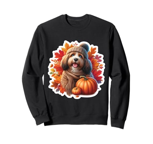 Herbst Herbst Barbet Hundebesitzer Thanksgiving Mama Papa Kürbis Sweatshirt von Autumn Fall Barbet Dog Owner Products