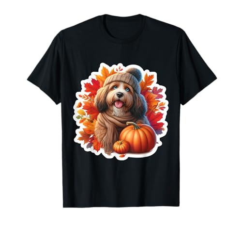 Herbst Herbst Barbet Hundebesitzer Thanksgiving Mama Papa Kürbis T-Shirt von Autumn Fall Barbet Dog Owner Products