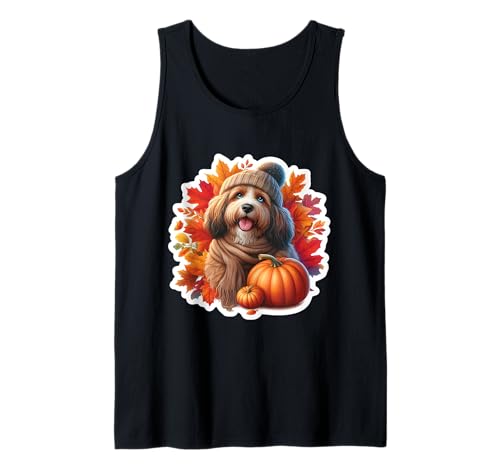 Herbst Herbst Barbet Hundebesitzer Thanksgiving Mama Papa Kürbis Tank Top von Autumn Fall Barbet Dog Owner Products