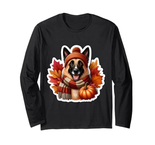 Herbst Herbst Belgischer Laekenois Hundebesitzer Thanksgiving Mama Papa Langarmshirt von Autumn Fall Belgian Laekenois Dog Owner Products