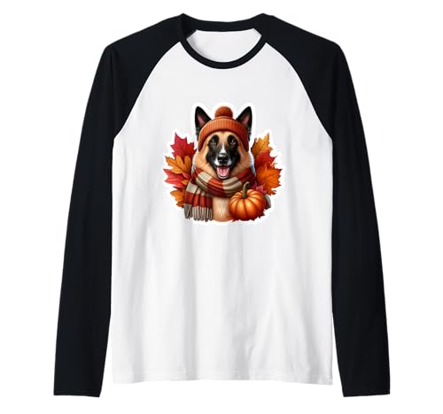 Herbst Herbst Belgischer Laekenois Hundebesitzer Thanksgiving Mama Papa Raglan von Autumn Fall Belgian Laekenois Dog Owner Products
