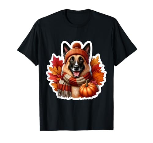 Herbst Herbst Belgischer Laekenois Hundebesitzer Thanksgiving Mama Papa T-Shirt von Autumn Fall Belgian Laekenois Dog Owner Products