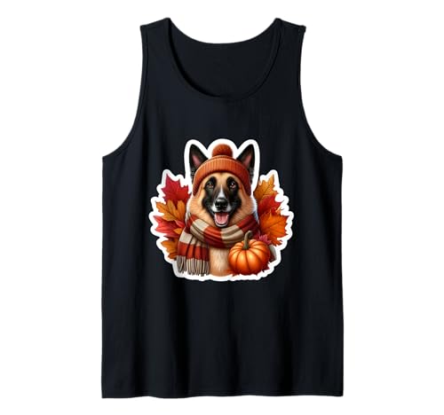 Herbst Herbst Belgischer Laekenois Hundebesitzer Thanksgiving Mama Papa Tank Top von Autumn Fall Belgian Laekenois Dog Owner Products