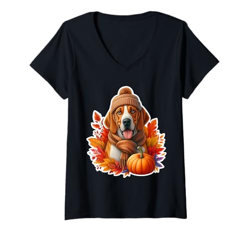 Damen Herbst Herbst Bracco Italiano Hundebesitzer Thanksgiving Mama Papa T-Shirt mit V-Ausschnitt Damen Herbst Herbst Bracco Italiano Hundebesitzer Thanksgiving Mama Papa T-Shirt mit V-Ausschnitt von Autumn Fall Bracco Italiano Dog Owner Products