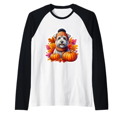 Herbst Herbst Cesky Terrier Hundebesitzer Thanksgiving Mama Papa Raglan von Autumn Fall Cesky Terrier Dog Owner Products