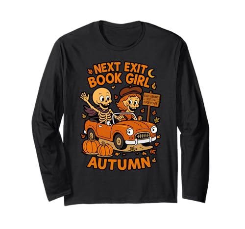 Buch Mädchen Herbst Herbst Saison Leser Bücherwurm Langarmshirt von Autumn Fall Cozy Season Book Lover Girl Woman