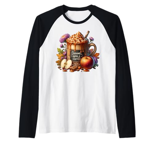 Autumn Coffee Graphic for Women Caramel Apple Coffee Mug Raglan Autumn Coffee Graphic for Women Caramel Apple Coffee Mug Raglan von Autumn Fall Gifts For Women And Fall Drinking Mugs