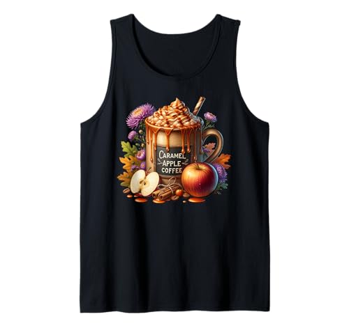 Autumn Coffee Graphic for Women Caramel Apple Coffee Mug Tank Top Autumn Coffee Graphic for Women Caramel Apple Coffee Mug Tank Top von Autumn Fall Gifts For Women And Fall Drinking Mugs