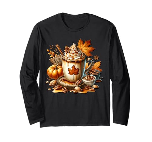 Cute Fall Drinking Mugs for Autumn Women Maple Pecan Coffee Langarmshirt Cute Fall Drinking Mugs for Autumn Women Maple Pecan Coffee Langarmshirt von Autumn Fall Gifts For Women And Fall Drinking Mugs