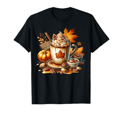 Cute Fall Drinking Mugs for Autumn Women Maple Pecan Coffee T-Shirt Cute Fall Drinking Mugs for Autumn Women Maple Pecan Coffee T-Shirt von Autumn Fall Gifts For Women And Fall Drinking Mugs