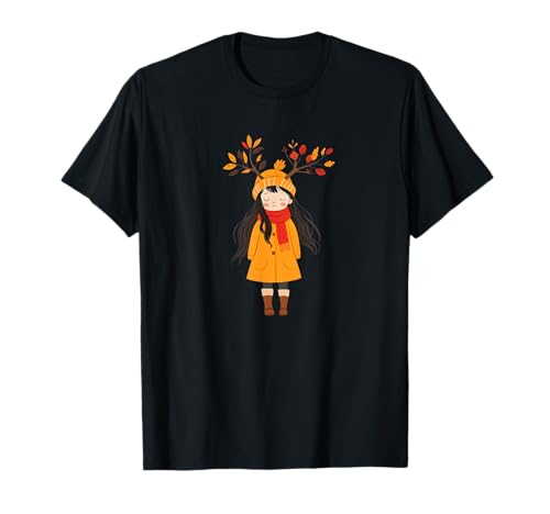 Herbstmädchen - Mädchen mit Geweih - Herbstlaub T-Shirt Herbstmädchen - Mädchen mit Geweih - Herbstlaub T-Shirt von Autumn Fall Graphic Prints