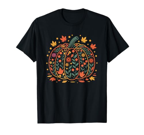 Herbst Frauen Vintage Kürbis Herbst Grafik Thanksgiving 2025 T-Shirt von Autumn Fall Pumpkin Leaves for Women Men & Kids