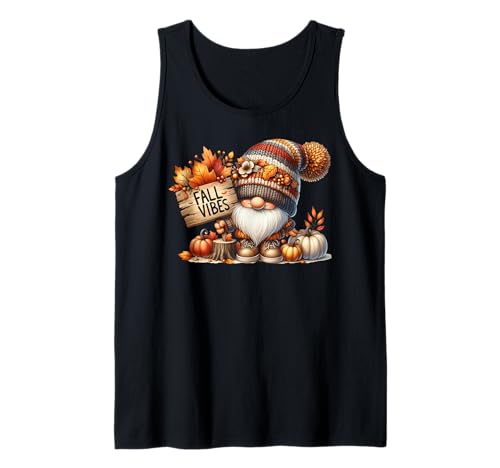 Fall Vibes Graphic for Women Men and Kids Cute Pumpkin Fall Tank Top von Autumn Fall Pumpkin Themed Gifts For Gnome Lovers