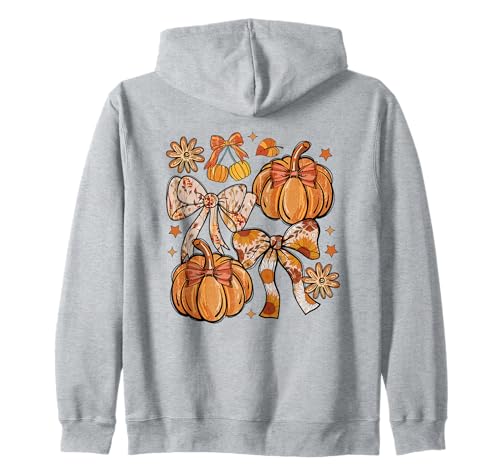 Autumn Floral Pumpkin Design. Woman Fall Kapuzenjacke von Autumn Family Fall Casual Outfits.