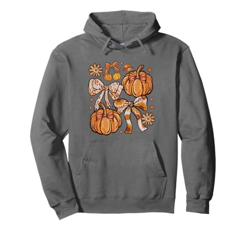 Autumn Floral Pumpkin Design. Woman Fall Pullover Hoodie von Autumn Family Fall Casual Outfits.