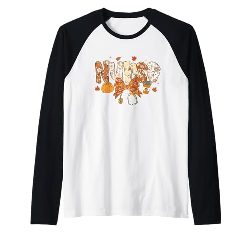 Autumn Nurse Design. Woman Fall Raglan von Autumn Family Fall Casual Outfits.