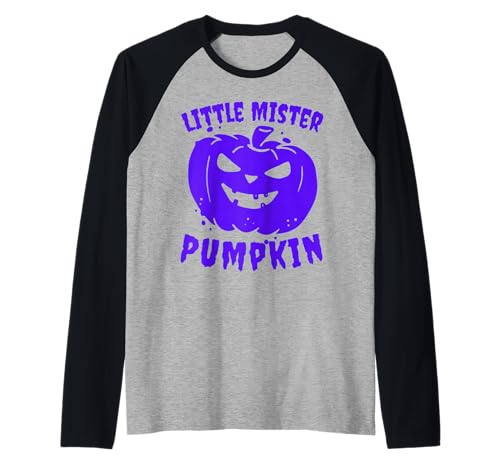 Little Mister Kürbis Halloween Jungen Kürbisse Kleinkind Junge Raglan von Autumn Harvest Family Funny Halloween Toddler Son