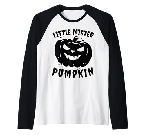 Little Mister Kürbis Halloween Jungen Kürbisse Kleinkind Junge Raglan von Autumn Harvest Family Funny Halloween Toddler Son