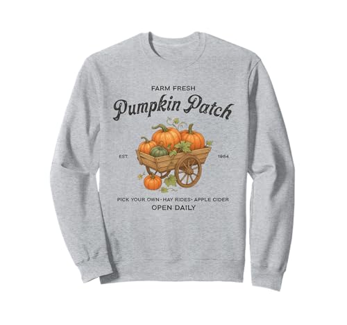 Farm Fresh Pumpkin Patch Wagon Herbst Ernte Hayrides Herbst Sweatshirt von Autumn Harvest Farmers Market Festival Apparel Co.